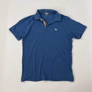 Men’s blue Burberry polo shirt